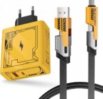 120W USB C Charger with 2-in-1 Cable (Type-C & Lightning), Fast Wall Adapter Compatible with iPhone 16/15/14/13 Pro Max, Samsung S25/S24 Ultra, iPad & Tablets (EU Plug)