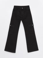 ⁦LC WAIKIKI Girl's Jean Trousers With Adjustable Elastic Waist⁩ - الصورة ⁦2⁩