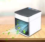 مكيف هواء محمول وهادئ، 7 ألوان بإضاءة LED، مروحة 3 سرعات قابلة للتعديل للسيارة والمكتب والسفر العائلي