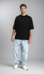 ⁦RAVIN Mens Wide Leg Trendy Jeans - Ice Blue - R207926 Pants (pack of 1)⁩ - الصورة ⁦4⁩