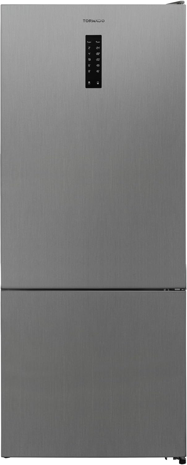 TORNADO Refrigerator Digital, Bottom Freezer, Advanced No Frost 430 Liter, Shiny Silver RF-452BVT-SLS