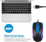 ماوس سلكي 1200 نقطة لكل بوصة من كولر بلس، ضوء قوس قزح، ماوس كمبيوتر USB للأطفال/المدرسة/المكتب/المنزل/ماوس الألعاب، متوافق مع ويندوز للكمبيوتر واللابتوب والكمبيوتر المكتبي وماك بوك (رمادي) - الصورة 5