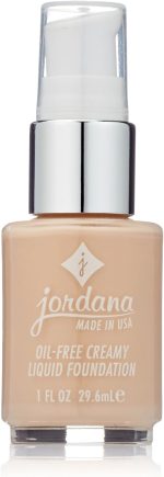 Jordana Creamy Liquid Face Foundation with Pump - 01 Natural, 1 oz.