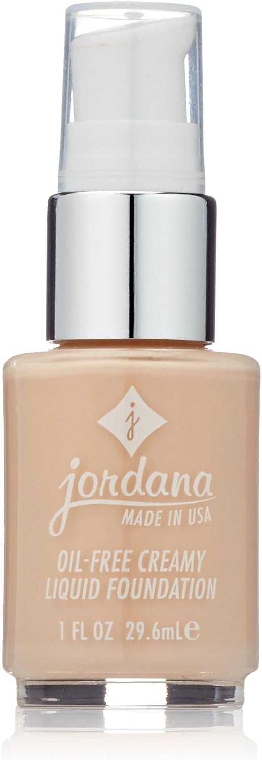 Jordana Creamy Liquid Face Foundation with Pump - 01 Natural, 1 oz.