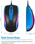 ماوس سلكي 1200 نقطة لكل بوصة من كولر بلس، ضوء قوس قزح، ماوس كمبيوتر USB للأطفال/المدرسة/المكتب/المنزل/ماوس الألعاب، متوافق مع ويندوز للكمبيوتر واللابتوب والكمبيوتر المكتبي وماك بوك (رمادي) - الصورة 4