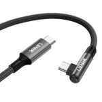 ⁦لينوك كيبل USB C الى USB C 60 واط مغطى بالنايلون لموبايل ايفون 17 برو ماكس/ 17، سلك شحن سريع بزاوية قائمة من USBC الى USBC لايفون 17 16 برو ماكس، ملحقات سامسونج S25 ايباد (2 متر)⁩ - الصورة ⁦9⁩