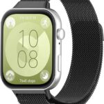 سوار ساعة معدني بديل وعصري قابل للتعديل من Next Store متوافق مع Huawei Watch Fit 4 ، تصميم ميلانو شبكي مغناطيسي من الفولاذ المقاوم للصدأ للرجال والنساء.