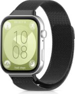سوار ساعة معدني بديل وعصري قابل للتعديل من Next Store متوافق مع Huawei Watch Fit 4 ، تصميم ميلانو شبكي مغناطيسي من الفولاذ المقاوم للصدأ للرجال والنساء.