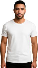 ⁦Cesar Mens Men's white cotton half-sleeve undershirt Men's white cotton half-sleeve undershirt⁩ - الصورة ⁦4⁩