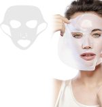 غطاء قناع وجه من السيليكون قابل لإعادة الاستخدام تجميل مرطب للتجميل والعلاجات التجميلية .
