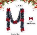 ⁦10 Meters Christmas Tinsel Garlands Christmas Chunky Tinsel Xmas Metallic Twist Garland Xmas Tinsel Hanging Decoration for Christmas Tree Decorations Wedding Party Supplies (green white)⁩ - الصورة ⁦2⁩