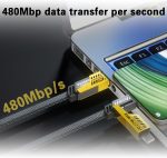 ⁦كابل شحن سريع 4 في 1 لنقل البيانات بطول 2 متر، كابل مضفر 65 وات، بمنفذ USB نوع C وUSB نوع A وآيفون، كابل شحن متعدد للموبايلات/أجهزة التابلت/وغيرها الكثير، عبوة من قطعتين⁩ - الصورة ⁦7⁩