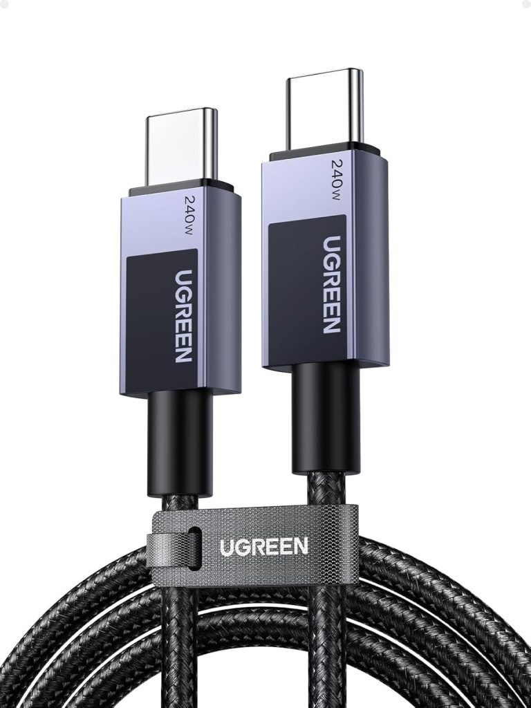 كابل شحن سريع L513 USB-C إلى USB-C PD من يوجرين بطول 2 م لون رمادي سبيس جراي