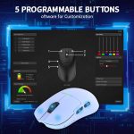 ⁦ماوس ألعاب AJ159 مزدوج وخفيف الوزن مع مستقبل سلكي من نوع C وUSB مع مستشعر PAW3395 و5 أزرار قابلة للبرمجة بتصميم مريح ومتناسق لأجهزة بلاي ستيشن 4 واكس بوكس والكمبيوتر وماك من اجاز⁩ - الصورة ⁦8⁩