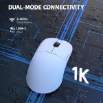 ⁦ماوس ألعاب AJ159 مزدوج وخفيف الوزن مع مستقبل سلكي من نوع C وUSB مع مستشعر PAW3395 و5 أزرار قابلة للبرمجة بتصميم مريح ومتناسق لأجهزة بلاي ستيشن 4 واكس بوكس والكمبيوتر وماك من اجاز⁩ - الصورة ⁦2⁩