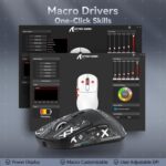 ⁦ماوس ألعاب X6 لاسلكي خفيف الوزن مع شريط لاصق مضاد للانزلاق، تصميم ذاتي الالتصاق بمقابض جانبية محسنة، ملصقات ووسادات/معجون مضادة للتعرق قابلة للتعديل من اتاك شارك (أسود)⁩ - الصورة ⁦9⁩