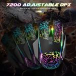 ماوس ألعاب ريكونتك بإضاءة ار جي بي سلكي USB مع (زر لإطلاق النار) - 8 أزرار - 7200 نقطة لكل بوصة - إضاءة خلفية ار جي بي - ماوس ألعاب بصري مريح مع أزرار جانبية للكمبيوتر الشخصي واللاب توب - الصورة 3