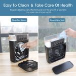 NTMY Personal Air Cooler, Portable Air Conditioner Fan, Mini Evaporative Cooler with 7 Colors LED Light, 1/2/3 H Timer, 3 Wind Speeds and 3 Spray Modes for Your Desk, Nightstand, or Coffee Table - الصورة 7