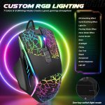 ماوس ألعاب ريكونتك بإضاءة ار جي بي سلكي USB مع (زر لإطلاق النار) - 8 أزرار - 7200 نقطة لكل بوصة - إضاءة خلفية ار جي بي - ماوس ألعاب بصري مريح مع أزرار جانبية للكمبيوتر الشخصي واللاب توب - الصورة 5