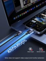 كابل شحن سريع L513 USB-C إلى USB-C PD من يوجرين بطول 2 م لون رمادي سبيس جراي - الصورة 7