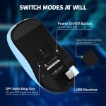 ⁦ماوس ألعاب AJ159 مزدوج وخفيف الوزن مع مستقبل سلكي من نوع C وUSB مع مستشعر PAW3395 و5 أزرار قابلة للبرمجة بتصميم مريح ومتناسق لأجهزة بلاي ستيشن 4 واكس بوكس والكمبيوتر وماك من اجاز⁩ - الصورة ⁦6⁩