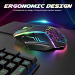 ماوس ألعاب ريكونتك بإضاءة ار جي بي سلكي USB مع (زر لإطلاق النار) - 8 أزرار - 7200 نقطة لكل بوصة - إضاءة خلفية ار جي بي - ماوس ألعاب بصري مريح مع أزرار جانبية للكمبيوتر الشخصي واللاب توب - الصورة 2