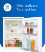 ⁦ثلاجة غرفة كاملة بتصميم وحدة قائمة KS16-V-070E بلون أبيض مع تحكم يدوي في درجة الحرارة بمفصل باب قابل للتغيير من اككويزيت مع سعة تبريد صافية: 133 ل، EEK: E، أبيض⁩ - الصورة ⁦4⁩
