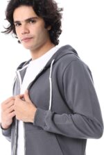 ⁦Andora mens Zipper Closure Hooded Fleeced Sweatshirt (pack of 1)⁩ - الصورة ⁦4⁩