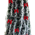 10 Meters Christmas Tinsel Garlands Christmas Chunky Tinsel Xmas Metallic Twist Garland Xmas Tinsel Hanging Decoration for Christmas Tree Decorations Wedding Party Supplies (green white)