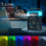 NTMY Personal Air Cooler, Portable Air Conditioner Fan, Mini Evaporative Cooler with 7 Colors LED Light, 1/2/3 H Timer, 3 Wind Speeds and 3 Spray Modes for Your Desk, Nightstand, or Coffee Table - الصورة 4