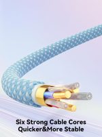 ⁦Essager 01 7A 100W USB-C (SuperVooc, SuperCharge, FlashCharge) Cable – USB-A to USB-C – PD3.0/QC3.0 – Nylon Braided – for Samsung, Huawei, HONOR, OPPO, VIVO, OnePlus, Realme (Black, 1 meter)⁩ - الصورة ⁦5⁩