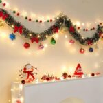 ⁦10 Meters Christmas Tinsel Garlands Christmas Chunky Tinsel Xmas Metallic Twist Garland Xmas Tinsel Hanging Decoration for Christmas Tree Decorations Wedding Party Supplies (green white)⁩ - الصورة ⁦5⁩