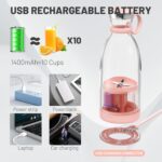 ⁦خلاط محمول بحجم شخصي يعمل بالبطارية وبمنفذ USB، بينك، زهري، من اوبيير، 50.0 واط⁩ - الصورة ⁦6⁩