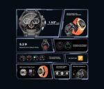 ⁦ساعة انفنيكس XWatch3GT- XW3GT الذكية: مقاومة للماء بتصنيف IP68، شاشة HD كبيرة للغاية 1.54 انش، 123 وضع رياضي، دعم مكالمات بلوتوث، مراقبة الصحة وتتبع اللياقة البدنية، سوارين، ضمان لمدة عام⁩ - الصورة ⁦3⁩