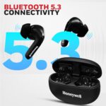 ⁦Honeywell Suono P2100 Bluetooth True Wireless Stereo Earbuds, 50 Hours Playtime, Environmental Noise Cancellation, 4 Mics, Type C Fast Charging, Low Latency Mode for Gaming, Bluetooth V5.3, Black⁩ - الصورة ⁦7⁩