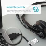 ⁦سماعات للرأس USB بتقنية ستيريو السلكية من رابو, اسود موديل - H120، على الاذن، اتش 120⁩ - الصورة ⁦2⁩
