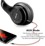 Wireless Bluetooth Earphone P47 with Mic for Laptop, Mobile Phone, PC, Over Ear Stereo Music Headset, Deep Bass,Soft-Earpads, Headset For Gaming, with SD Memory Card Support & FM & AUX & Micro (Black) - الصورة 5
