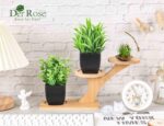 ⁦نباتات صناعية صغيرة بوعاء من دير روز، نباتات صناعية بلون اسود، اكسسوارات حمام للمنزل والمكتب والحمام وديكور داخلي⁩ - الصورة ⁦3⁩