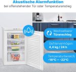 ⁦Bomann Freezer with 91 L Net Capacity, Small Freezer with Acoustic Door Warning Signal, Mini Fridg with Quick Freeze Function and 4 Star Marking, Door Hinge Changeable, GS 7243 White [Energy Class E]⁩ - الصورة ⁦3⁩
