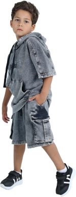 ⁦junior Boy Plain Short with Pockets Short (pack of 1)⁩ - الصورة ⁦2⁩
