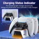 ⁦شاحن وحدة تحكم Playstation 5، قاعدة شحن لوحدة تحكم Playstation 5 من دوبي⁩ - الصورة ⁦7⁩