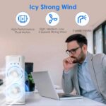 Mobile Air Conditioner, USB Portable Air Cooler, Mini Air Conditioner, Portable Air Cooler Fan, 3 Wind Speeds, Spray Function, 7 Colours Light - الصورة 2