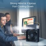 NTMY Personal Air Cooler, Portable Air Conditioner Fan, Mini Evaporative Cooler with 7 Colors LED Light, 1/2/3 H Timer, 3 Wind Speeds and 3 Spray Modes for Your Desk, Nightstand, or Coffee Table - الصورة 8