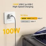 ⁦كيبل شحن سريع من USB-C الى USB-C بقدرة 100 واط | مضفر | مؤشر LED | موصل قوي من الستانلس ستيل⁩ - الصورة ⁦3⁩