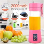 ⁦كوب خلاط محمول من امازون، خلاط عصارة كهربائي بمنفذ USB، خلاط صغير محمول للميلكشيكس والمخفوقات والعصائر، سعة 380 مل، ست شفرات رائعة للخلط، خفيف الوزن (متعدد الألوان)⁩ - الصورة ⁦2⁩