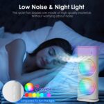 Mobile Air Conditioner, USB Portable Air Cooler, Mini Air Conditioner, Portable Air Cooler Fan, 3 Wind Speeds, Spray Function, 7 Colours Light - الصورة 5