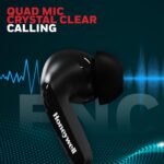 ⁦Honeywell Suono P2100 Bluetooth True Wireless Stereo Earbuds, 50 Hours Playtime, Environmental Noise Cancellation, 4 Mics, Type C Fast Charging, Low Latency Mode for Gaming, Bluetooth V5.3, Black⁩ - الصورة ⁦4⁩