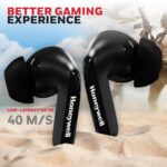 ⁦Honeywell Suono P2100 Bluetooth True Wireless Stereo Earbuds, 50 Hours Playtime, Environmental Noise Cancellation, 4 Mics, Type C Fast Charging, Low Latency Mode for Gaming, Bluetooth V5.3, Black⁩ - الصورة ⁦5⁩