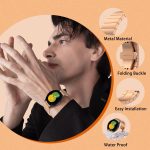 ⁦دلـع موبايلك سوار معدني متوافق مع ساعة شاومي ريدمي 5 اكتيف/ريدمي ووتش 5 لايت، سوار بديل من الستانلس ستيل 22 ملم مع مشبك قابل للطي، سوار معصم بديل قابل للتعديل⁩ - الصورة ⁦2⁩
