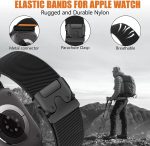 ⁦Stretchy Nylon Strap for Apple Watch Ultra 3 2 1 Strap 49mm 46mm 45mm 44mm 42mm iWatch Straps for Men Women,Parachute Clasp Elastic Sport Band for Apple Watch Series 11 10 9 8 7 6 5 4 3 SE/2⁩ - الصورة ⁦3⁩